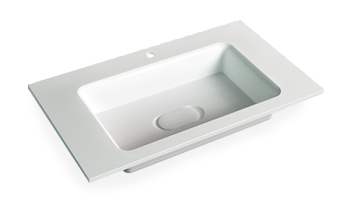 Раковина из литьевого мрамора Jorno MODUL Mol.08.100/W 100х45 встраиваемая цвет белый