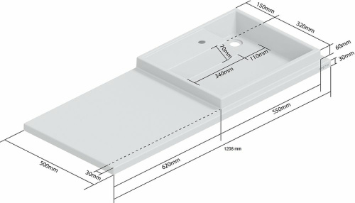 Раковина СаНта Юпитер 120,8 см 900124 над стиральной машиной цвет белый - фото 4