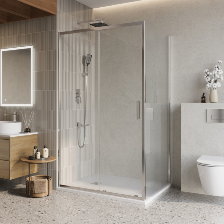 Душевой уголок BelBagno LUCE LUCE-AH-1-110/90-C-Cr стекло прозрачное 6 мм