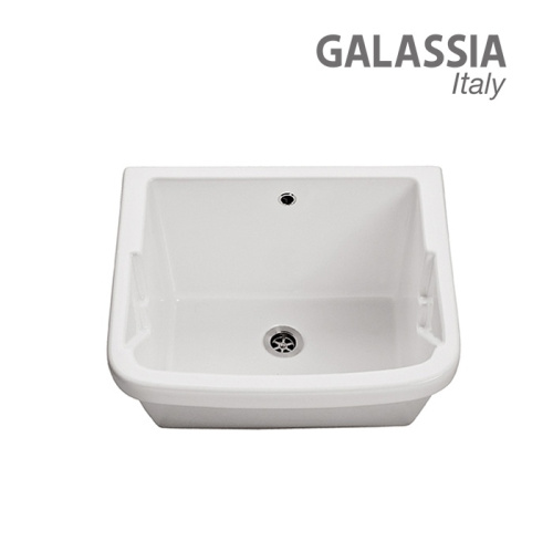 Раковина из сантехнического фарфора Galassia Iside 2001 62х53 накладная цвет белый - фото 2