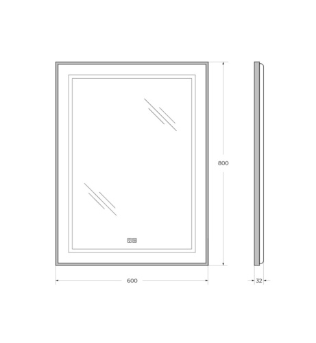 Зеркало BelBagno Kraft SPC-KRAFT-600-800-LED-TCH-WARM-NERO 60х80 - фото 5