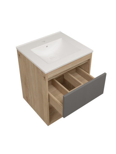 Фасад для тумбы под раковину Teymi Vitra T60407 47х2х23 цвет графит - фото 3