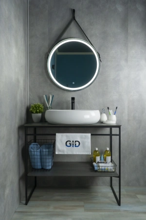 Раковина керамическая Gid Lago 51114 60х40 накладная цвет белый без отверстий под смеситель