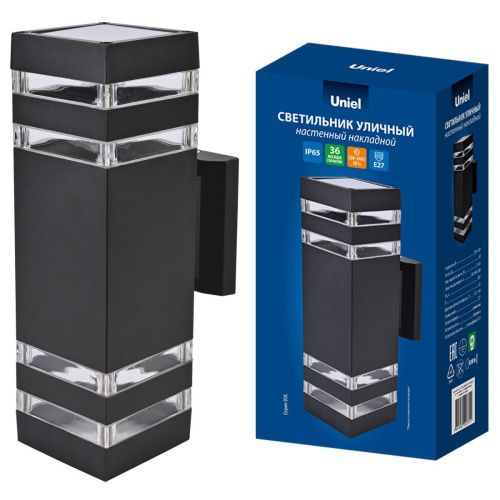Уличный настенный светильник Uniel UUL-A01S UUL-S24A 2x60W/E27 IP65 BLACK - фото 5
