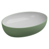 Раковина керамическая GSG Ceramic Design Easy EALAVOV55BI000/031 60х40 накладная цвет белый/зеленый без отверстий под смеситель