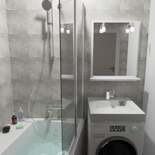 Раковина из искусственного мрамора Altasan QUADRO UPP60QUADROs 60х60 над стиральной машиной цвет белый 1 отверстие под смеситель - фото 4 Раковина из искусственного мрамора Altasan QUADRO UPP60QUADROs 60х60 над стиральной машиной цвет белый 1 отверстие под смеситель - фото 4