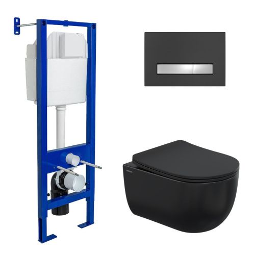 Комплект унитаз с инталляцией и клавишей смыва Berges АТОМ Line 043325