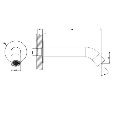 Излив Gessi GESSI 316 54008#239 нержавеющая сталь