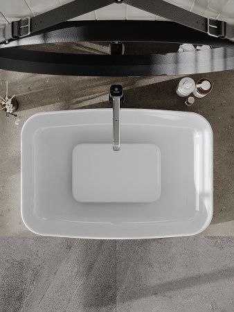 Раковина из сантехнического фарфора Orange B07-600W 60х40 накладная цвет белый