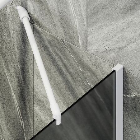 Душевая шторка на ванну Maybah Glass MGV-84-1ш 40х140 стекло тонированное профиль белый ориентация универсальная