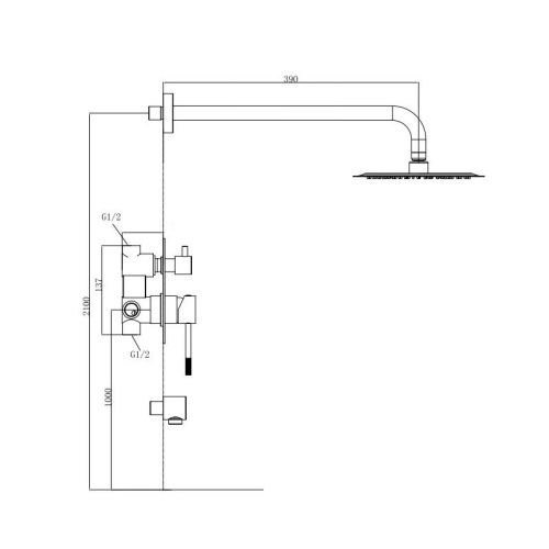 Душевая система Voda VSLGM Set_3in1 встраиваемая в стену цвет оружейная сталь - фото 3