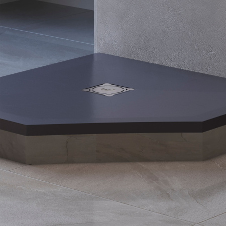 Душевой поддон из искусственного камня RGW Stone Tray (Стоун Трей) 16155100-02 100х100 серый без ножек