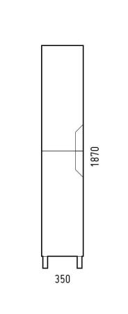 Шкаф-пенал Corozo Юта SD-00000911 40х190 напольный цвет белый