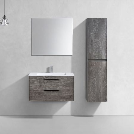Тумба под раковину Vincea Chiara 2D VMC-2C2800GS 80х50 подвесная цвет серый