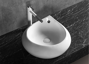 Раковина из сантехнического фарфора Cerutti SPA CR045E 48х47 накладная цвет белый без отверстий под смеситель