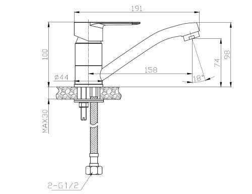 Смеситель для кухни Voda SW 15 TW на мойку белый - фото 3