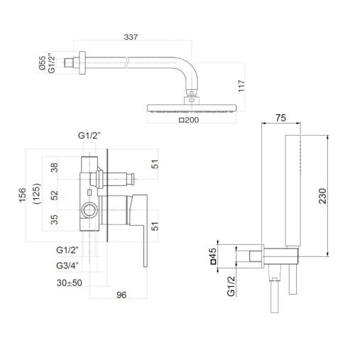 Душевая стойка Webert PE890103794 настенная цвет матовое золото - фото 3