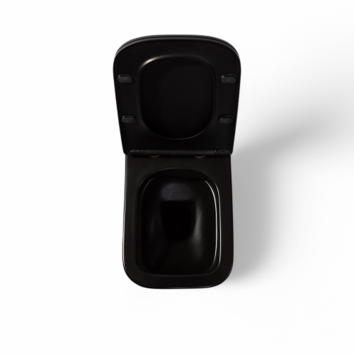 Унитаз подвесной CHARUS EWC700-114В черный с сиденьем микролифт безободковый каскадный смыв - фото 4