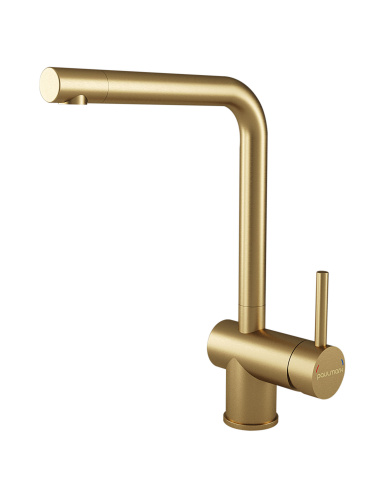 Смеситель для кухни Paulmark SPRING Sp212067-BG на раковину брашированное золото без термостата