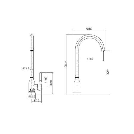 Смеситель для кухни Fashun A54022 на мойку хром