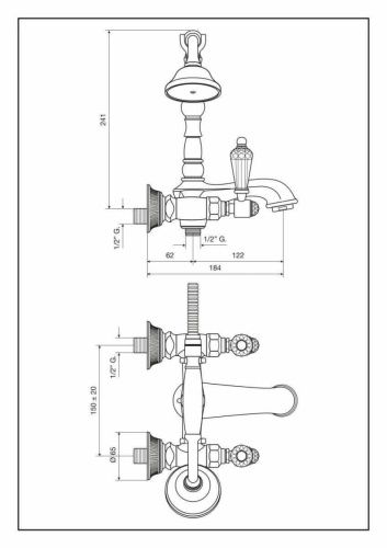 Смеситель Emmevi The One 98011LCSW/CR настенный хром - фото 2