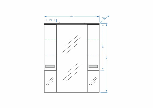 Зеркало-шкаф Stella Polar Фиора SP-00000210 80х15х100 подвесной цвет белый - фото 2