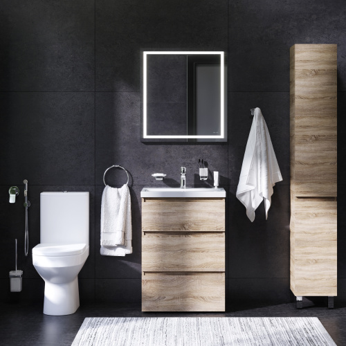 Комплект душевого уголка с поддоном с мебелью с унитазом с комплектом смесителей с душевым гарнитуром и аксессуарами Am.Pm Gem UK91SA стекло прозрачное профиль хром матовый - фото 2