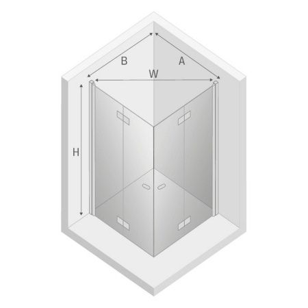 Душевой уголок New Trendy NEW SOLEO Chrome D-0147A/D-0154A 100х70 стекло прозрачное профиль хром без поддона
