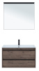 Комплект мебели: тумба с раковиной + зеркало Aquanet Lino 00271958 90x50x138 подвесной цвет темное дерево