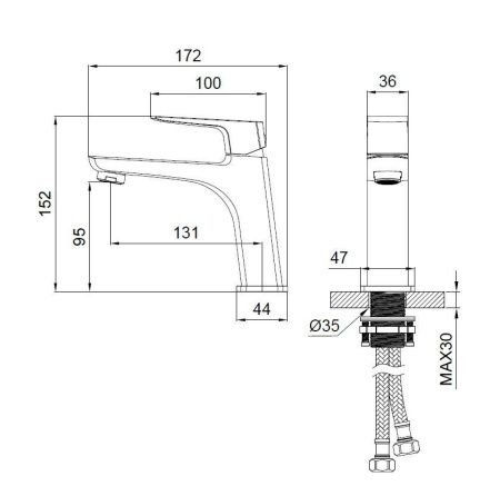 Смеситель для раковины Wonzon & Woghand FORZA WW-139031-BG на раковину золото