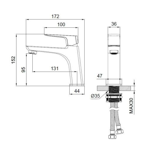 Смеситель для раковины Wonzon & Woghand FORZA WW-139031-BG на раковину золото - фото 2