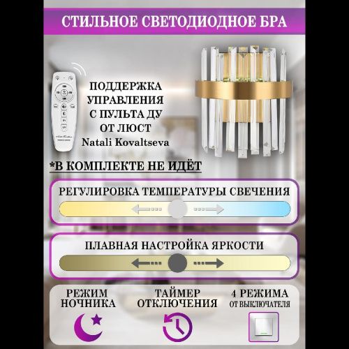 Светильник настенный Natali Kovaltseva LED Light Бра (ЛЕД Лигхт Бра) LED LAMPS 81122/1W - фото 5