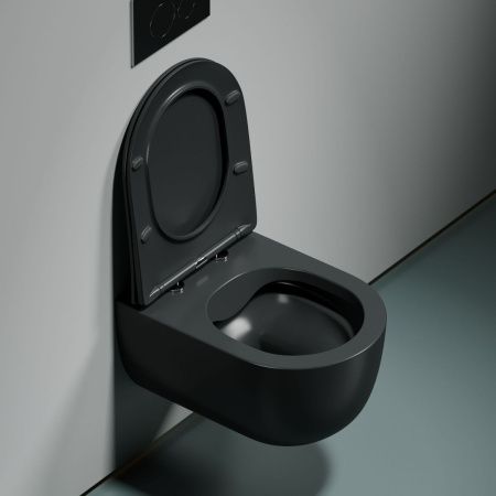 Унитаз подвесной Ceramica Nova MODENA CN6063MDH темно-серый с сиденьем микролифт безободковый душевой смыв