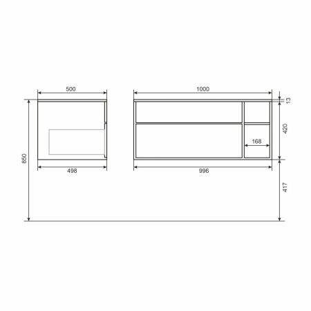 Тумба с раковиной Uperwood Lotus Premium 39340207463 100х50 цвет белый