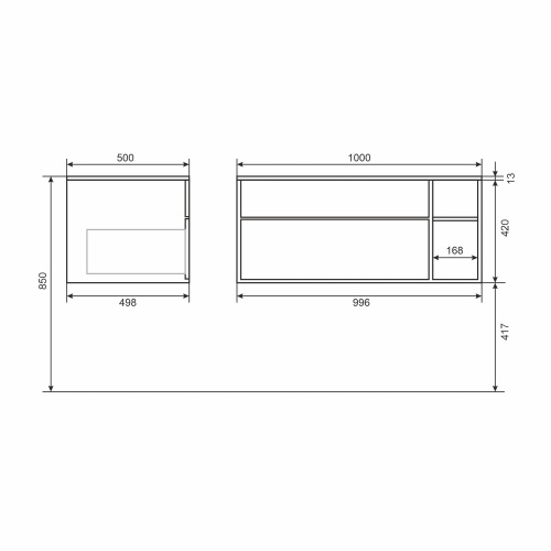 Тумба с раковиной Uperwood Lotus Premium 39340207465 100x50x44 - фото 2