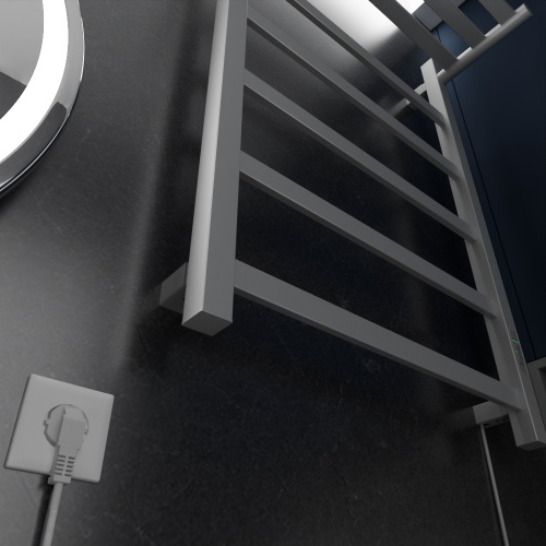 Полотенцесушитель Маргроид Вид 81-10 профильный 8110p-8050-1083-9016R 53х81 электрический белый матовый - фото 5