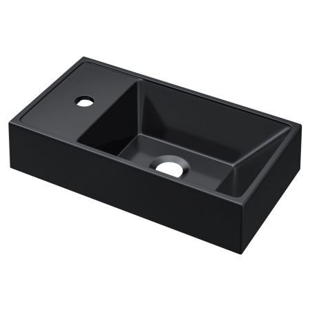 Раковина из искусственного камня Uperwood Classic New 2911021334 40х20 полувстраиваемая цвет черный