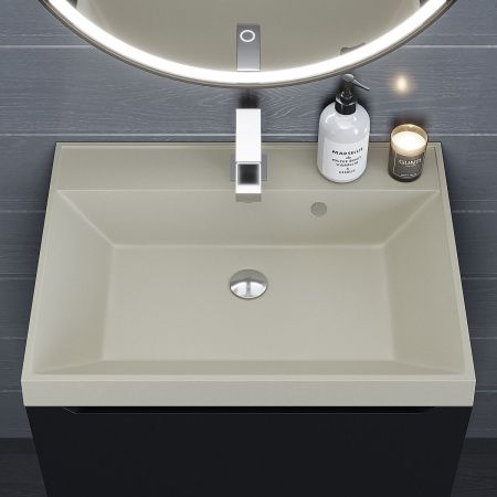 Раковина из искусственного камня Uperwood Classic Quartz 291030014 60х50 полувстраиваемая цвет бежевый