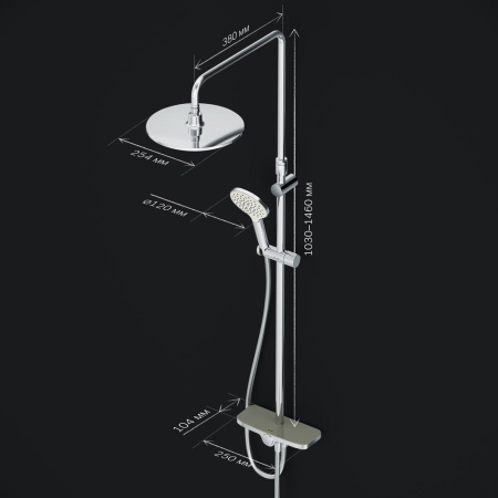 Душевая стойка Am.Pm Like F0780200 настенная цвет хром