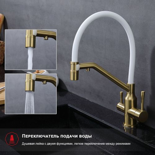 Смеситель для кухни Raglo R81 R81.62.03 на мойку золото - фото 4