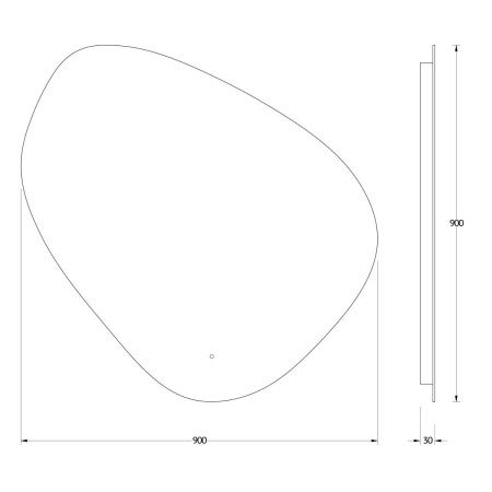 Зеркало с подсветкой Evoform Ledshine BY 2776 90х90 подвесное