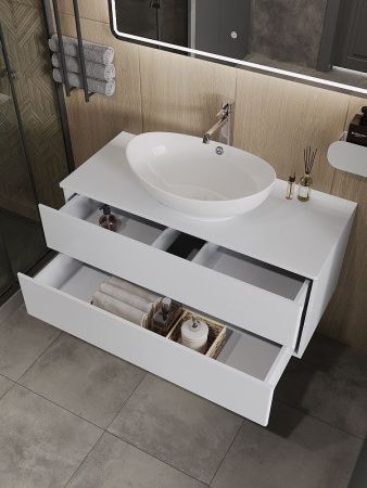 Тумба с раковиной Orange Otto Ot-100TuMDF+G56 100х50 подвесная цвет белый