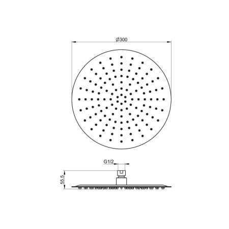 Верхний душ Wonzon & Woghand WW-88DP04-BN 30х30 никель