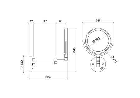 Косметическое зеркало Aquatek AQ4915BG