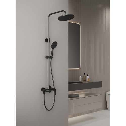 Душевая стойка Splenka S41.24.06 настенная цвет черный - фото 4