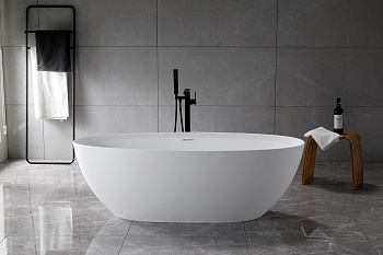 Ванна из искусственного камня Vincea Solid Surface VBT-4S01MW 170х76 отдельностоящая овальная