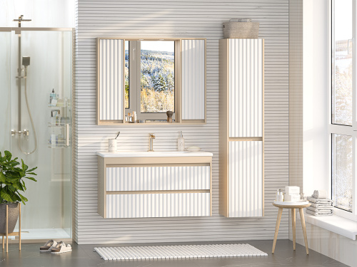 Зеркало-шкаф Brevita Balaton BAL-04100-03-01 98х14х80 подвесной - фото 5 Зеркало-шкаф Brevita Balaton BAL-04100-03-01 98х14х80 подвесной - фото 5