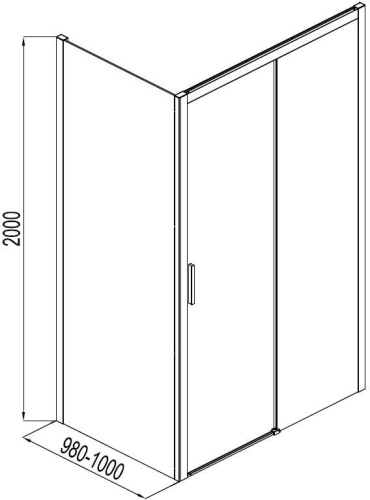 Душевая перегородка Aquanet Pleasure AE60-F-100H200U-BT 100х200 стекло прозрачное профиль черный - фото 3