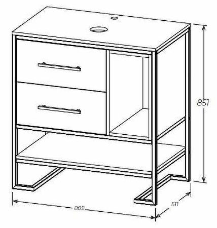 Тумба под раковину 1MarKa Grunge Loft Ц0000005442 80х50 цвет коричневый
