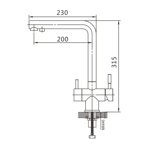 Смеситель для кухни Shevanik S468T на мойку оружейная сталь - фото 3